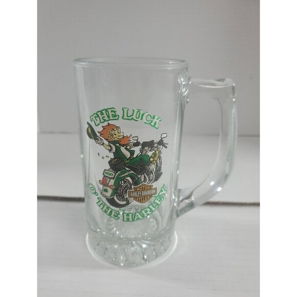 Mini Pint Glass 12-14 oz The Luck Of The Harley Harley Davison Branded. - Picture 1 of 5